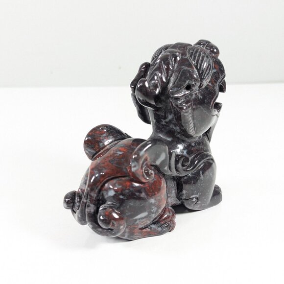 Solid stone carved Dragon Offspring Monster Pi-Xiu sculpture money + protection - Picture 7 of 10